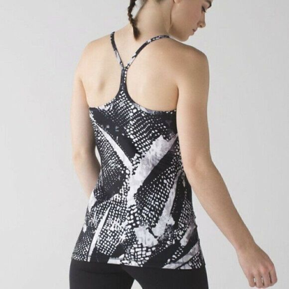 Lululemon Power Y Tank Static Mist Black White - Picture 7 of 7